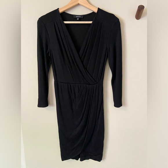 Babaton Black Faux Wrap Dress - Picture 1 of 5